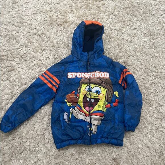 ˚₊‧꒰ა ☆ ໒꒱ ‧₊˚ Sponge Bob Jacket kids jacket size 10/12 - Picture 2 of 5